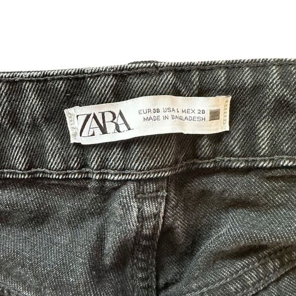 Zara High Waist Black Wide Leg Denim Jeans US6 EU38 - Picture 5 of 7